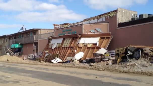 Μετά Τον Τυφώνα Σάντι Παραλιακές Πόλεις Κατά Μήκος Της Ακτής — Αρχείο Βίντεο