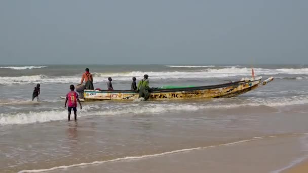 Лодка Море Сенегале Африка — стоковое видео