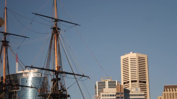 Вид Replica Tall Ship — стокове відео