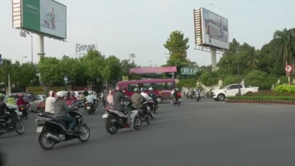 Vietnami Robogó Forgalom Közelkép — Stock videók