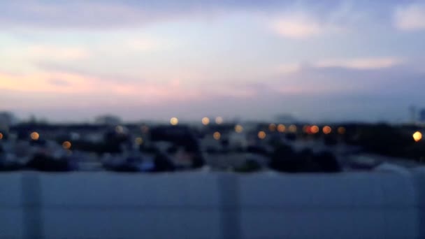 Schönes Stadtbild Der Abenddämmerung — Stockvideo