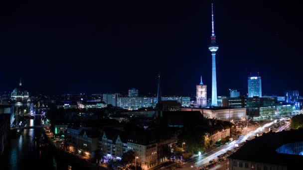 Zeitraffer Mit Verschluss Berlin City — Stockvideo