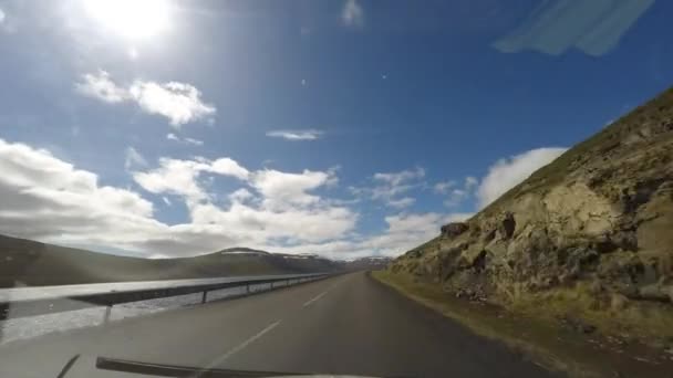 Zeitraffer Aufnahmen Vom Autofahren Island — Stockvideo