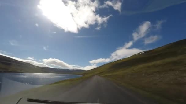 Zeitraffer Aufnahmen Vom Autofahren Island — Stockvideo