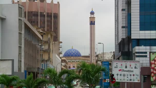 Vista Mesquita Plateau Outro Lado Avenida Houdaille República Abidjan Costa — Vídeo de Stock