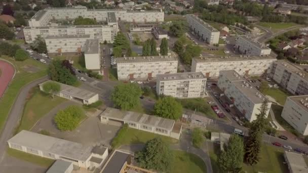 フランス パリ周辺 ドローンによる郊外のブロックの眺め — ストック動画
