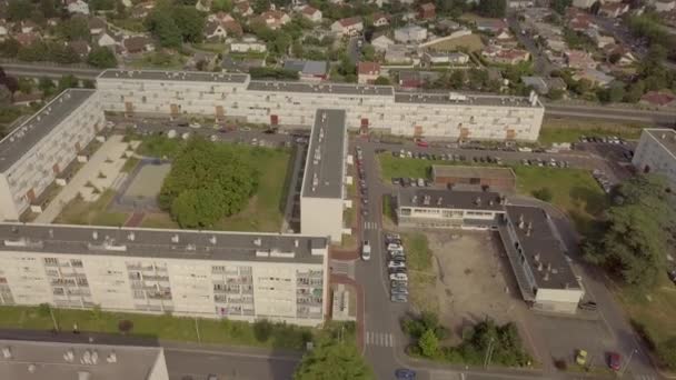 Frankrijk Rond Parijs Uitzicht Voorsteden Blokken Door Drone — Stockvideo