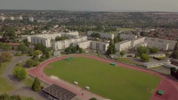 Frankrike Runt Paris Utsikt Över Förorter Kvarter Med Drönare — Stockvideo