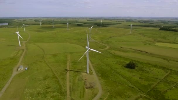 Turbinas Eólicas Rurais Inglesas Moinhos Vento — Vídeo de Stock