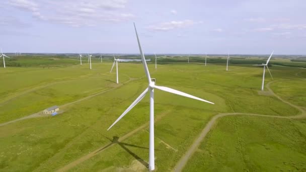 English Countryside Wind Turbines Windmills — Stock Video