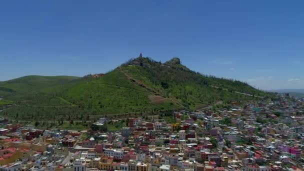 Magisk Zacatecas Mexico Den Historiske Centrum Svævebanen Bjerget Bufa Historisk – Stock-video