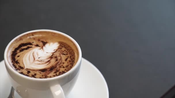 Cappuccino Italiano Una Cafetería — Vídeo de stock