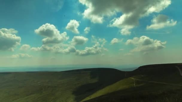 Motion Time Lapse Clouds Atop Pen Fan Mountain South Wales — Stock Video