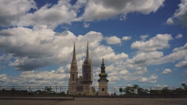 Gradec Zagreb Kroatien Juli 2017 Der Nähe Der Kathedrale Von — Stockvideo
