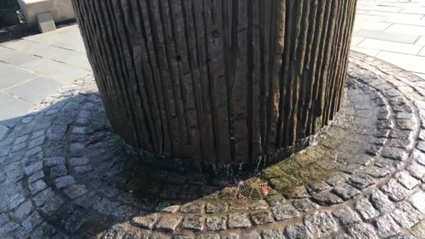 Wasserskulptur Stavanger — Stockvideo