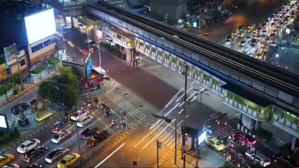 Timelapse Asok Skrzyżowanie Bangkoku — Wideo stockowe