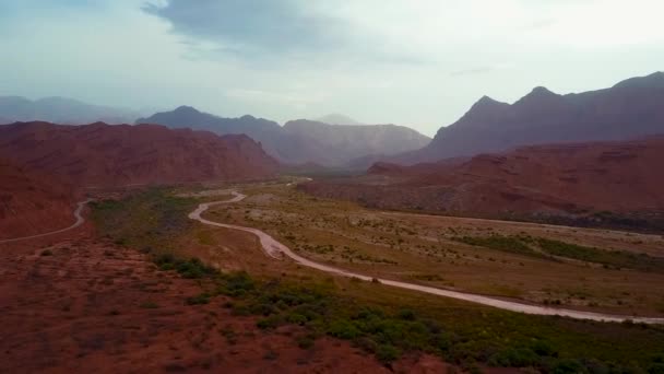 Vola Sopra Rio Calchaqui Argentina Con Drone — Video Stock