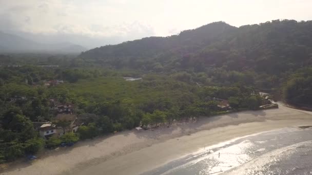 Pomalá Letecká Část Brazilské Tropické Pláže Barra Sahy Severně Sao — Stock video