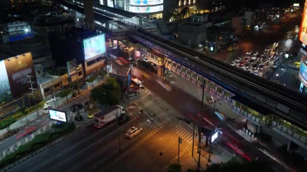 Asok Kereszteződés Időzítése Bangkokban Egy Sony A7R Készült — Stock videók