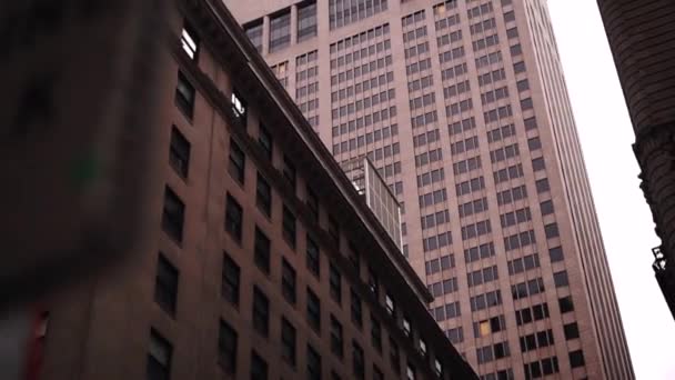 Dynamic Shot Skyscrpers New York — Stock Video