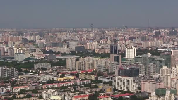 Rzadka Panorama Pekinu Słońcu Bez Smogu Chiny — Wideo stockowe