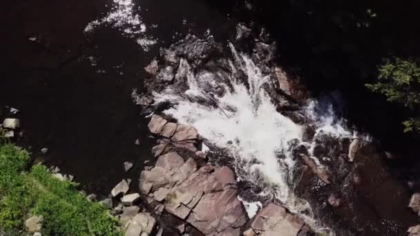 Empurre Cima Para Baixo Vista Pequenas Corredeiras Rio Adirondacks Nova — Vídeo de Stock