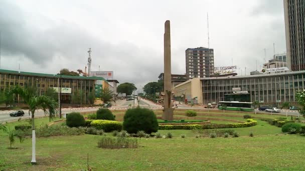 Pan Place Republique Vid Platådistriktet Abidjan Elfenbenskusten Plateau Abidjans Centrala — Stockvideo