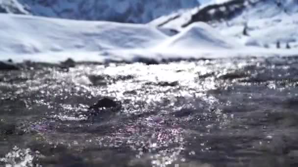 冬季阿尔卑斯山中的河流 — 图库视频影像