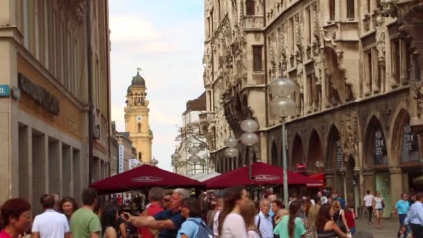 Odeonsplatz Vista Marien Platz Munique — Vídeo de Stock