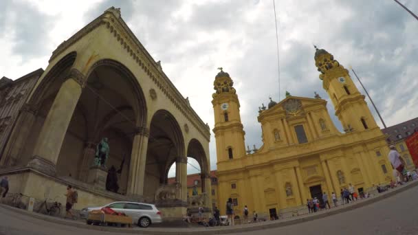 Odeonsplatz Mnchen Vanlig Sommardag — Stockvideo