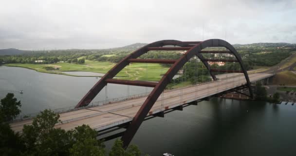 Wczesnym Rankiem Timelapse Mostu Austin 360 — Wideo stockowe