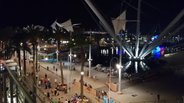 Movimiento Diapositiva Con Gimbal Que Muestra Puerto Genova — Vídeos de Stock
