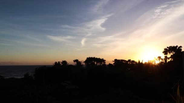 Time Lapse Coucher Soleil Bali Avec Des Palmiers Tout Autour — Video