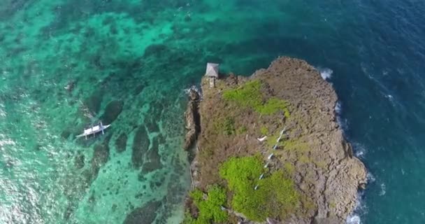 Αεροπλάνο Που Αποσυντίθεται Στο Νησί Boracay Γνωστό Crystal Cove — Αρχείο Βίντεο