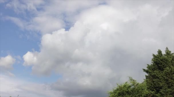 蓝天中的一片白云 — 图库视频影像