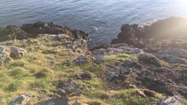 Erstaunliche Landschaft Auf Den Felsen Und Dem Meer — Stockvideo