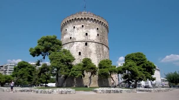 Şehrin Merkez Parkında Bir Kule — Stok video