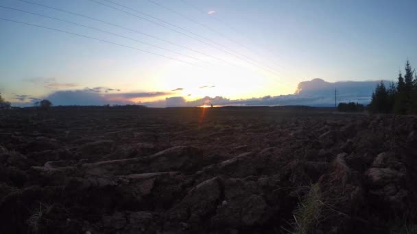 Último Pôr Sol Levanta Atrás Das Nuvens Desfasamento Temporal — Vídeo de Stock