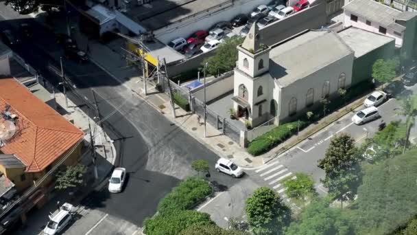 Church Crossroad Sao Paulo Brazil — Stock Video