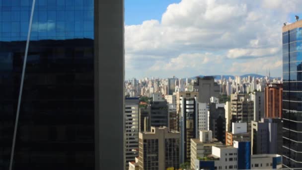 Красивый Вид Город Здания Сан Паулу Бразилия — стоковое видео