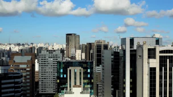 Bella Vista Sulla Città Elicotteri Edifici Paesaggi San Paolo Brasile — Video Stock