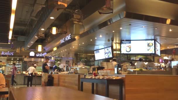 Perspektivischer Blick Auf Das Lebensmittelzentrum Central Praram9 Dem Größten Einkaufszentrum — Stockvideo