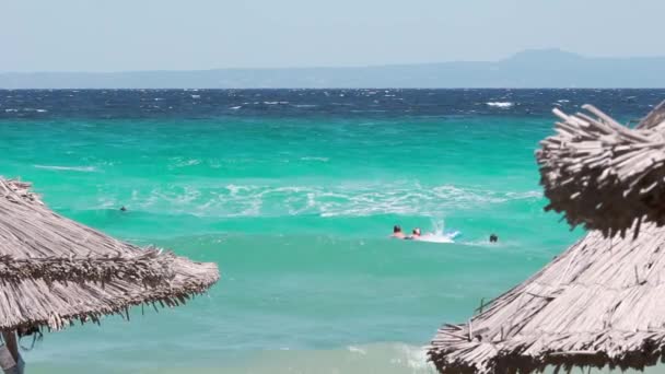 Griechischer Strand Sommer — Stockvideo