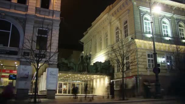 Teatro Nacional Teatro Lituano Tiempo Caducidad — Vídeo de stock