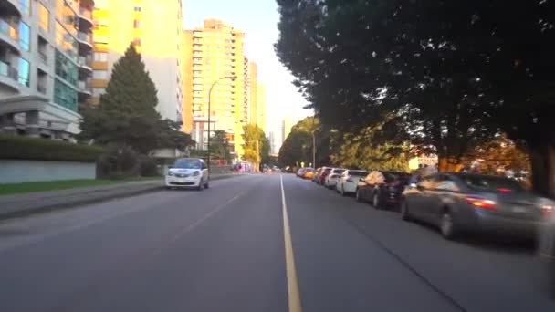 Driving Beach Avenue Vancouver West End — Stock Video