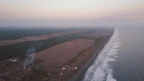 Letecký Pohled Guatemala Západní Pobřeží Pláže Při Západu Slunce — Stock video