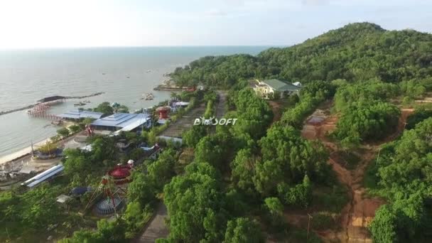 Aerial View Travel Destination Pasir Panjang Beach Singkawang Indonésie — Stock video