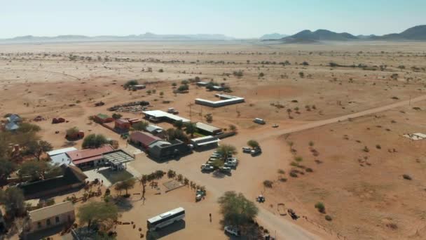 Vista Aérea Fllght Desert Outpost Solitaire Namibia — Vídeos de Stock