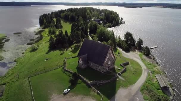 Μια Αργά Μεσαιωνική Πέτρινη Εκκλησία Ένα Όμορφο Περιβάλλον Olafs Εκκλησία — Αρχείο Βίντεο