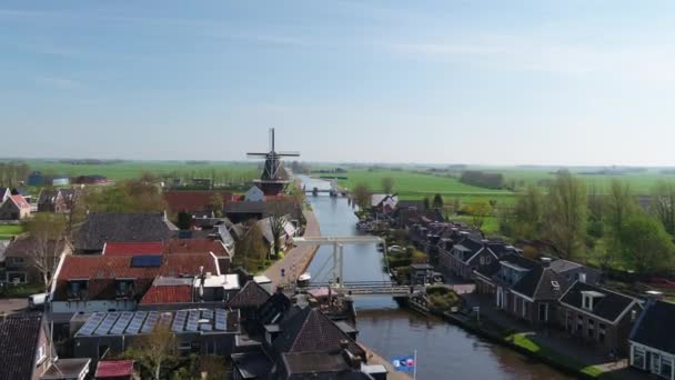 Land Der Niederlande Windmühlen Erschossen — Stockvideo